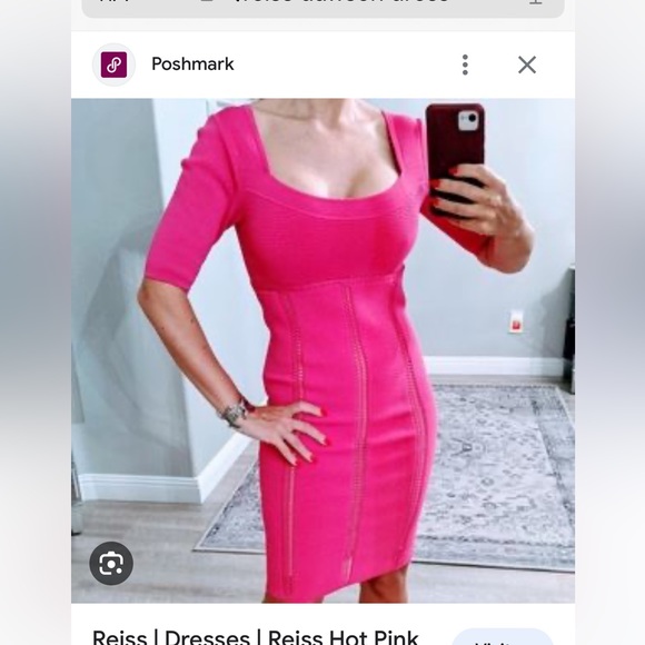 Reiss Dawson Bodycon Lace Inserts Dress - Picture 2 of 7